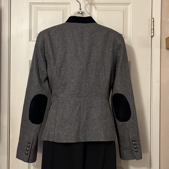Hive & Honey Gray Wool Blend Velvet Trim Vintage Blazer Sz S - Picture 3 of 15